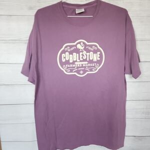 Hanes Purple Short Sleeve Tee with Retro Logo